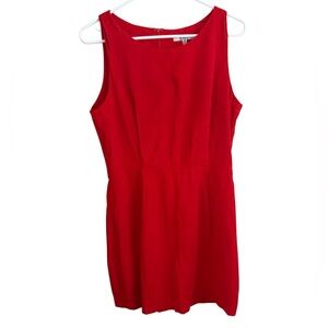 BB Dakota Women’s Red Zipper Sheath Mini Dress Scoop Neck Sleeveless Size 10